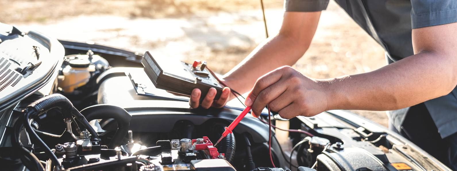 Mechanic Repairman Checking Engine Automotive 